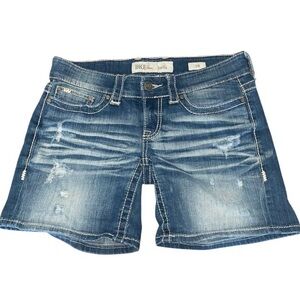 BKE STELLA Low Rise Medium Wash Stretch Denim Jean Shorts Size 28